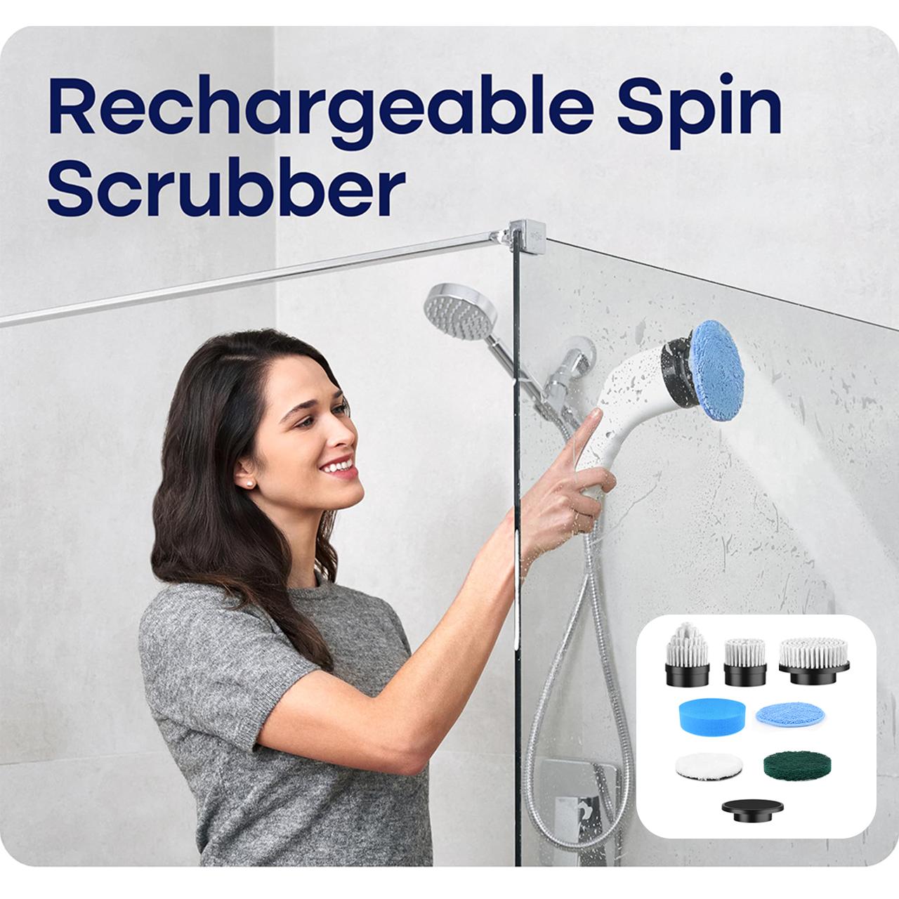 Electric Spin Scrubber Upgraded Cordless Shower Spin Scrubber Kit with 8 Replaceable Brush Heads 3 Adjustable Extension Handle Dual-Speed IPX7 Waterproof LED for Bathroom Kitchen Toilet Window Pool Car 2026 Spring Glow Up Multi-purpose Cleaning Kit Electric Spin Scrubber Upgraded Cordless Shower Spin Scrubber Kit with 8 Replaceable Brush Heads 3 Adjustable Extension Handle Dual-Speed IPX7 Waterproof LED for Bathroom Kitchen Toilet Window Pool Car 2026 Spring Glow Up Multi-purpose Cleaning Kit