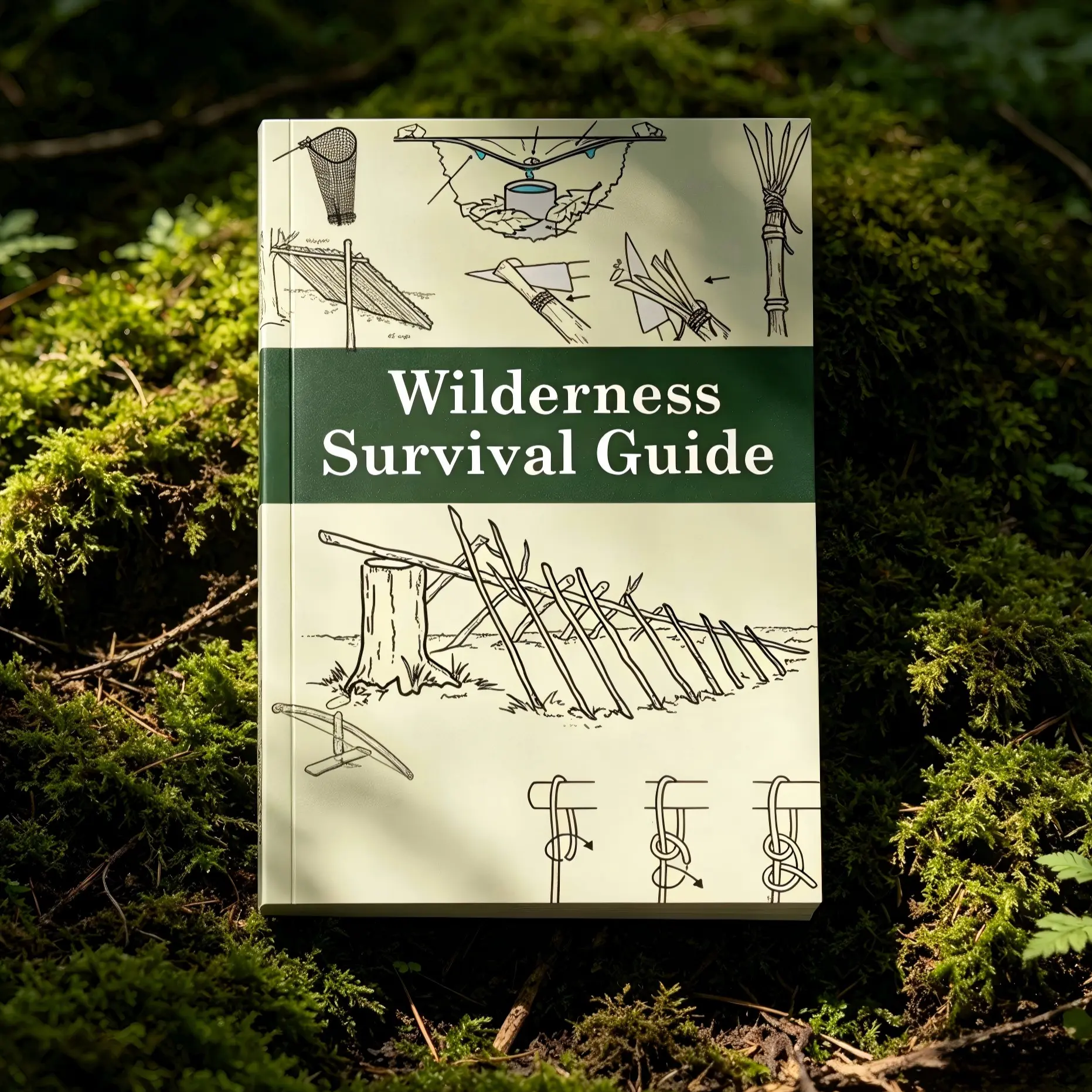 Wilderness Survival Guide Manual, Outdoor Skills Illustrated Handbook, Core Techniques for Surviving in Nature, Learn Wilderness Survival