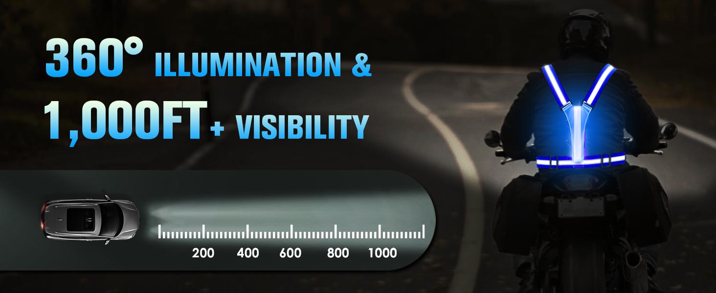 LED Reflective Vest Running Gear, 5 Lights Colors High Visibility Reflective Running Gear Rechargeable Light Up Running Vest for Walking Running Cycling, Adjustable for Men Women Kids