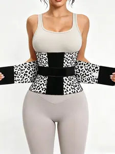 1 Count Women's Sports Breathable Nylon Fabrics Waist Trainer, Fajas, Hand Washable Abdominal Shaper Girdle, High Compression Comfortable Waist Cincher, Adjustable Leopard Print Lady Festival Shapewear Belts, Suitable for Daily Wear & Gift for her
