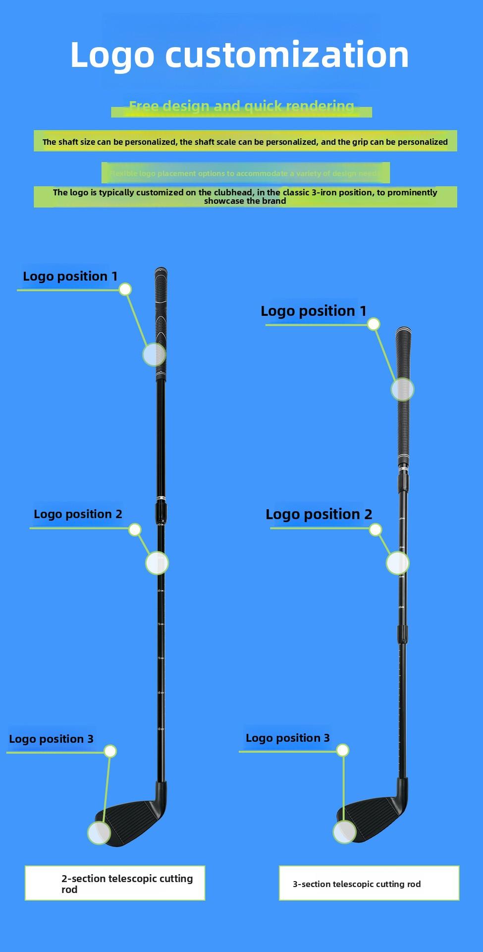 Outdoor Golf Three-Section Telescopic Chipping Club Extendable Practice Club for Indoor & Outdoor Use
