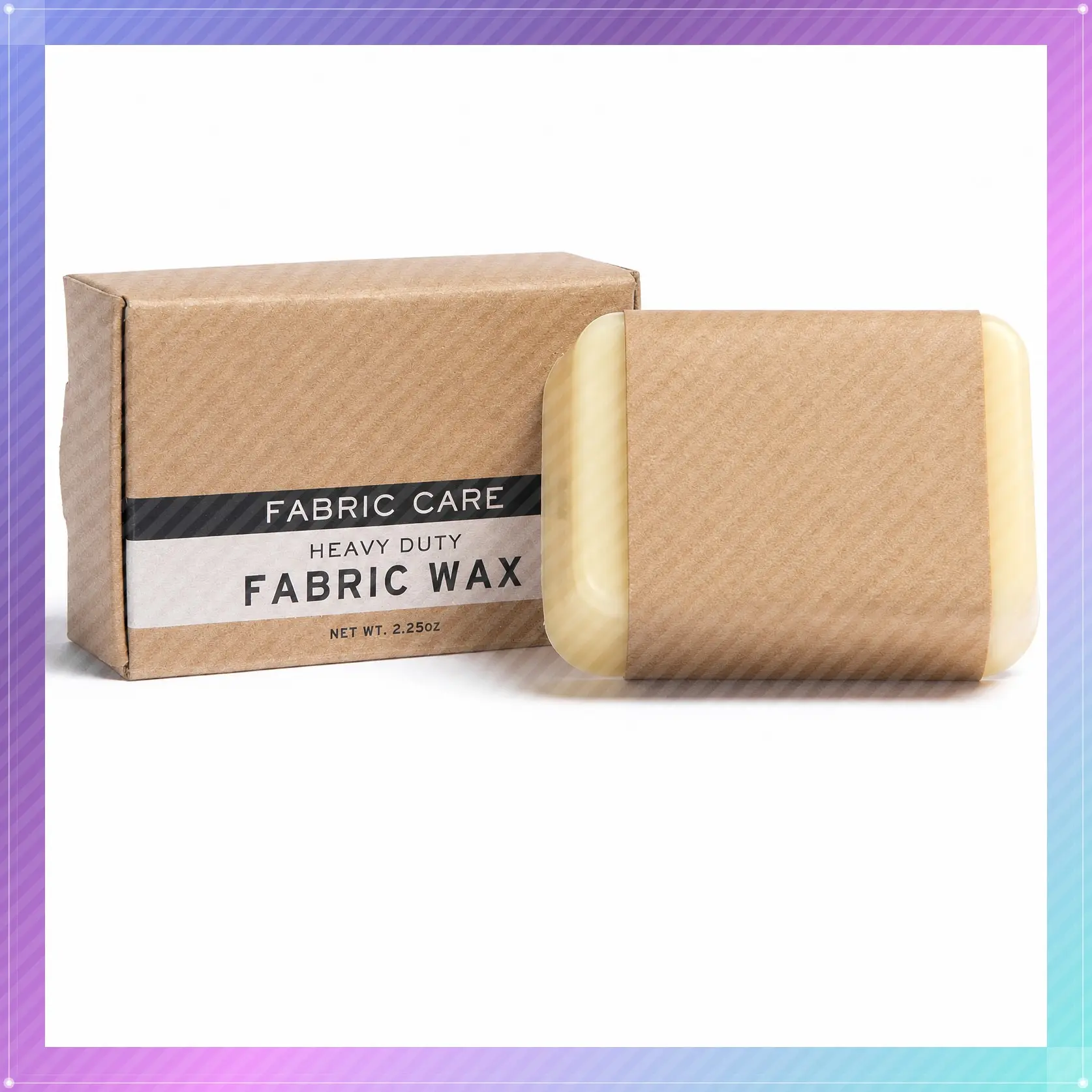 Heavy-Duty Fabric Wax Bar – 2.25 oz All-Natural Beeswax Waterproofing for Waxed Canvas Jackets, Bags, Shoes & Rain Gear | PFAS-Free Surface Sealing Protectant | Made in Portland, USAGift