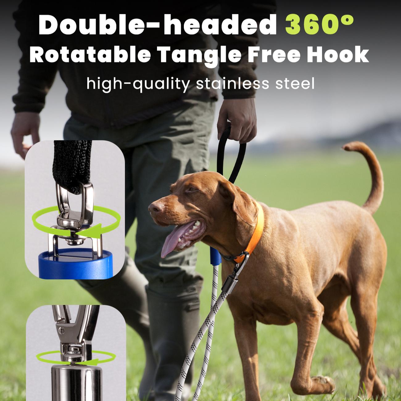 Xeuch LED Illuminated Dog Leash |   Extremely High Visibility for Distances Up to 350 Yards |   Three Lighting Options |   Rechargeable Via USB, No Batteries Required |   Comfortable Handle & Swivel Clasp to Avoid Leash Twisting