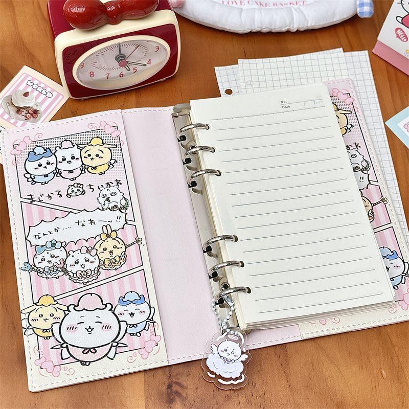 Chiikawa A6 Loose-leaf Notebook Cute Kawaii Portable Journal Book Students Detachable Pages Diary Planner Stationery Girl Gift