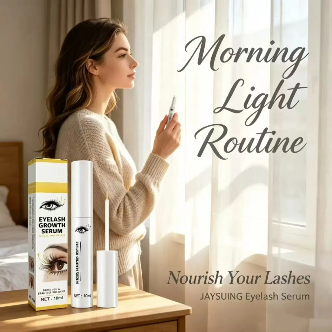 Nourishing Eyelash Serum Hydrating Bright Natural Curly Gloss Long Lasting Lash Care Makeup Primer