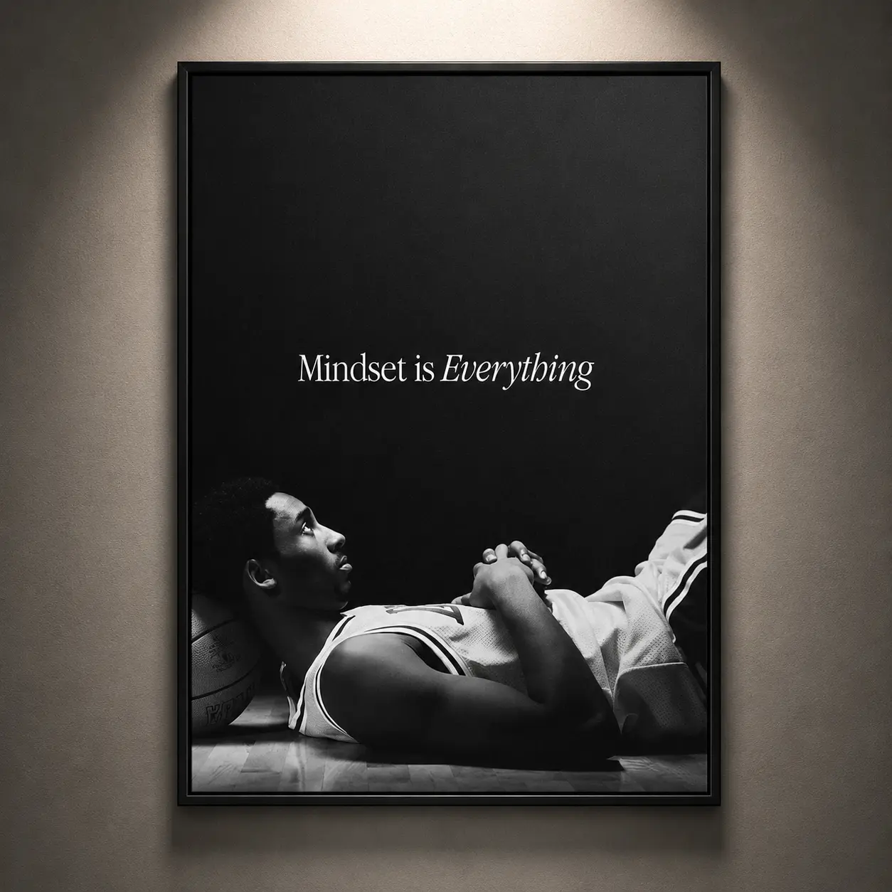 Kobe Bryant Poster, Basketball Motivational Wall Art, Sports Motivation Poster Print, Inspirational Quote Artwork, Basketball Decor, Sports Wall Decoration, Canvas Print for Bedroom, Office, Gym, Man Cave, Gift for Basketball Fans