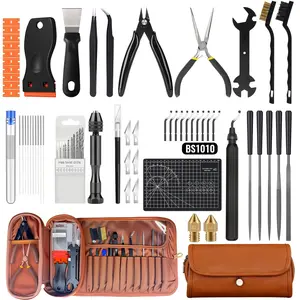66pcs 3D Printing Accessory Tools with Tool Bag, Basic Tools for 3D Printer Modeler, Nozzle Cleaning Kit, Mini Rotary Tool for Trim and Finish