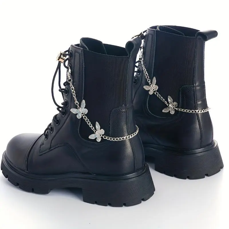 Y2K Retro Punk Butterfly Metal Shoe Chain Buckle - Detachable Clip-On Charm, Decorative Footwear Accessory for Sneakers, Boots (Sports & Outdoor Accessory)