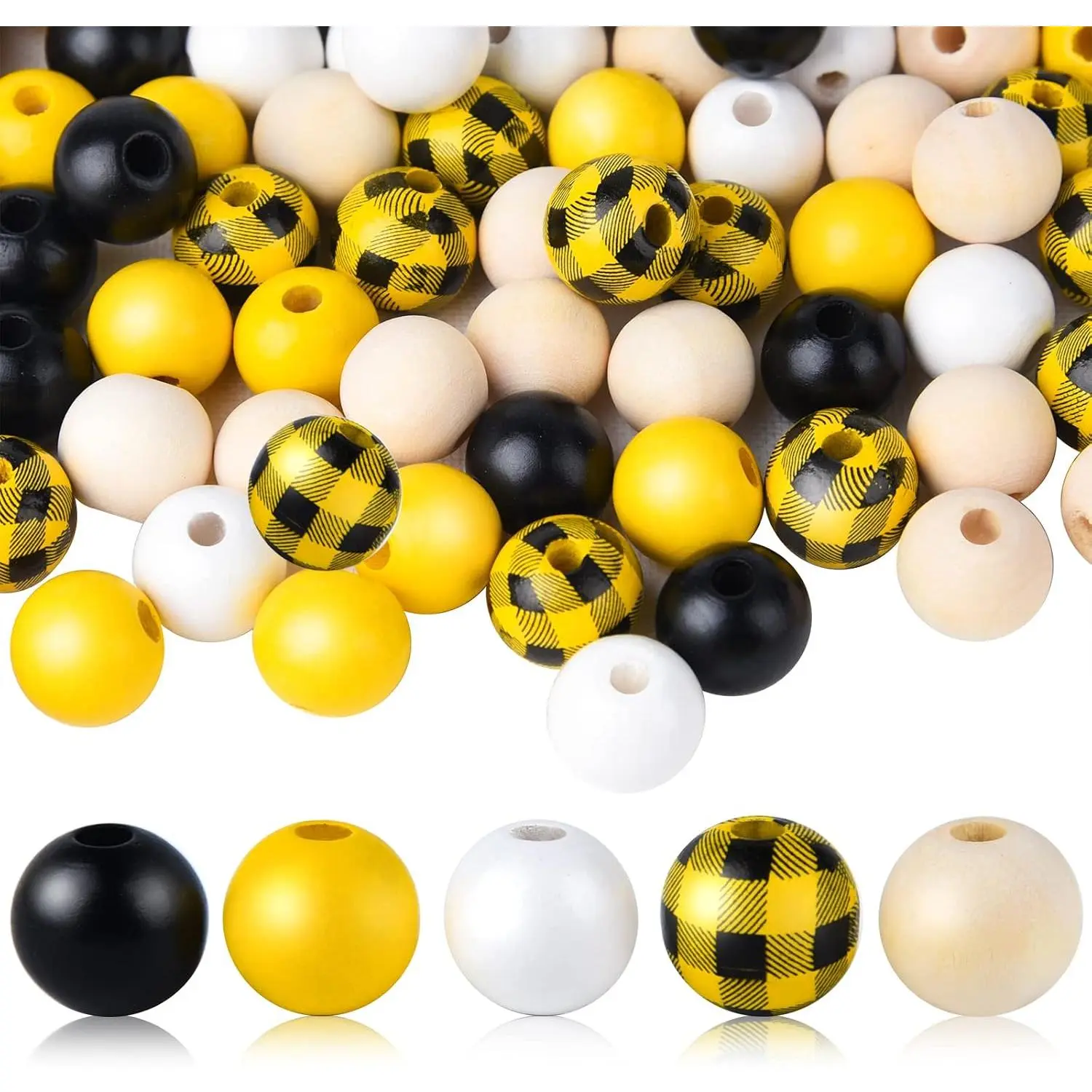 150 count   Beads - 16mm Yellow  Beads for Spring, Summer, Fall, Thanksgiving DIY Craft Supplies and Decoration