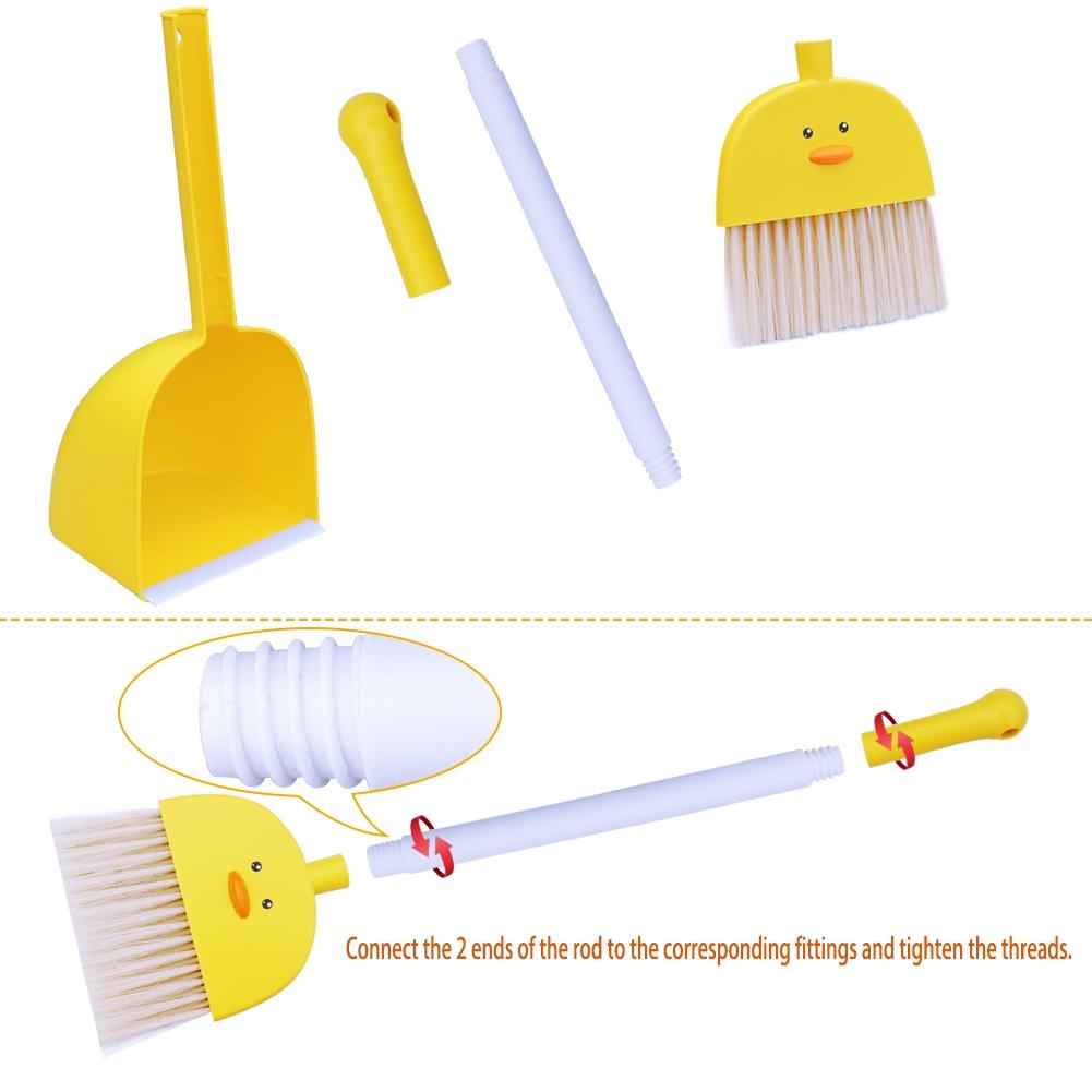 Mini Broom with Dustpan for Boys, Kids Small Cleaning Set Combo, Pretend Play Toy, Toddler Kitchen Dress Up, Frog, Play Kitchen Accessories, Cleaning Playset