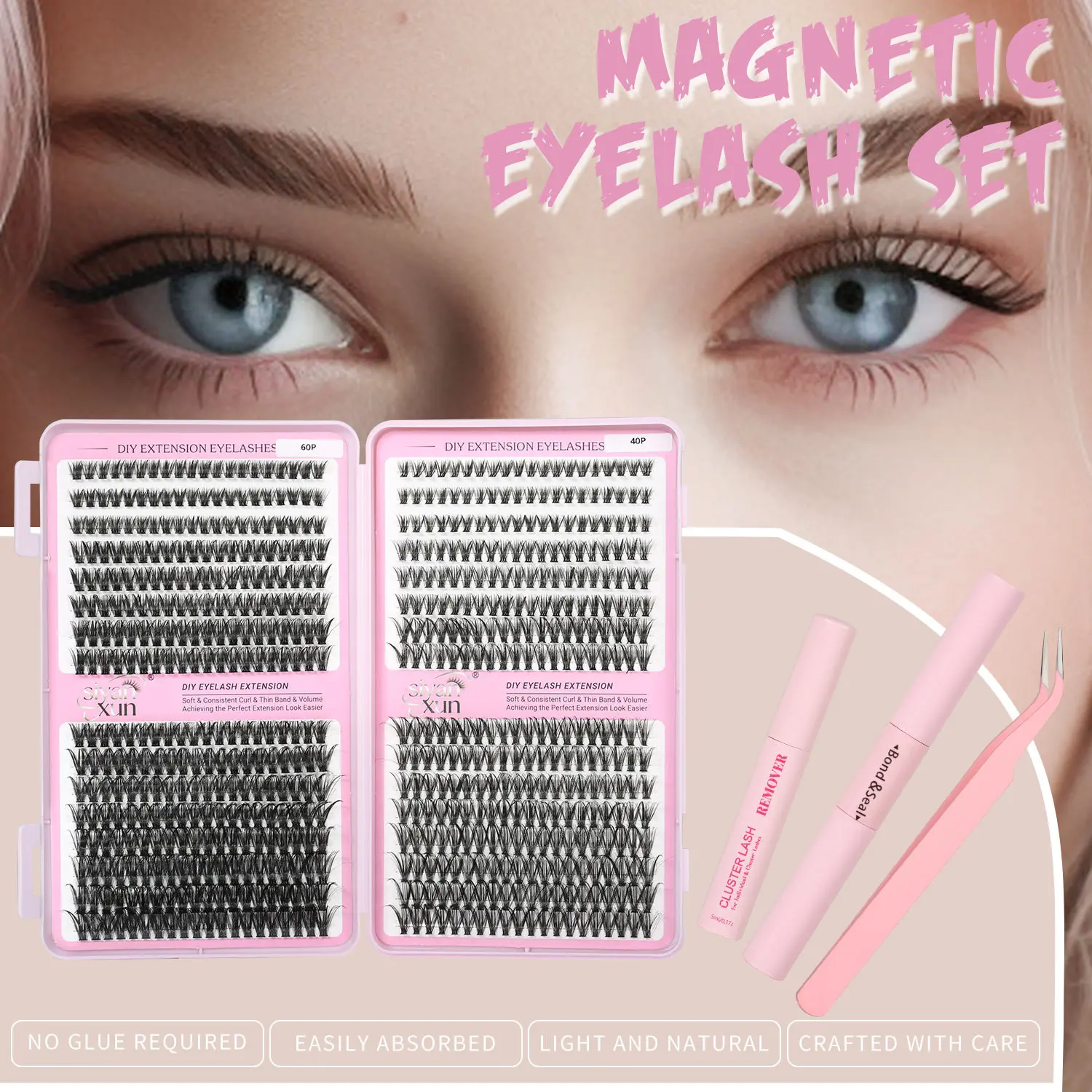 DIY Fluffy Hot-Melt Cluster Lash Book - Jumbo Pack Segmented Eyelashes, Voluminous Style for Everyday Glam Looks