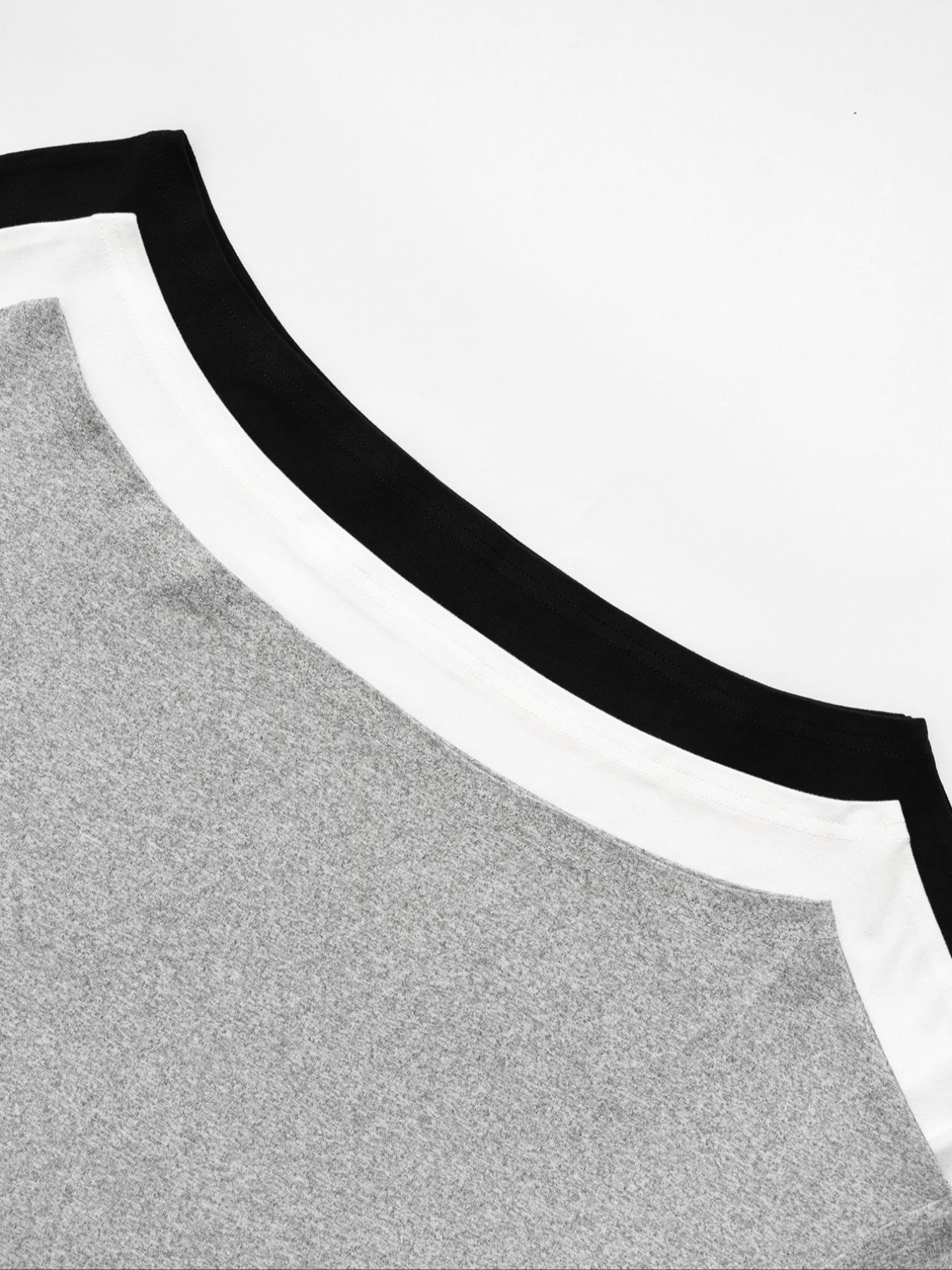 Women's Off-Shoulder Loose Casual Short Sleeve Knit T-Shirt Set of 3, Comfortable Summer Tops for Daily Wear, Stylish and Versatile