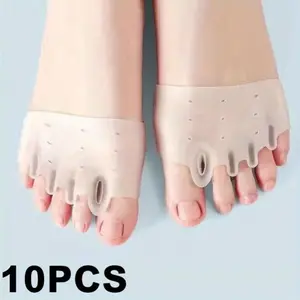 10 Pairs Silicone Toe Separators & Spacers, Soft Gel Forefoot Cushion, Daily Comfort & Foot Care, Unisex, Ideal for All Seasons