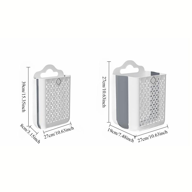 Foldable Laundry Basket, Wall Mounted Storage Basket, Modern Durable Plastic Storage Basket for Clothes, Toys, Snacks, Fruits