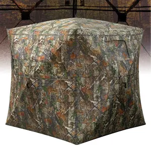 GARVEEHunting Blind, Pop Up Ground Blinds for 2-3 People, 58" 58" 66" H with 270° See Through Windows and Silent Magnetic Door, Lightweight for Outdoor Hunting Survival Tools Survival Kit