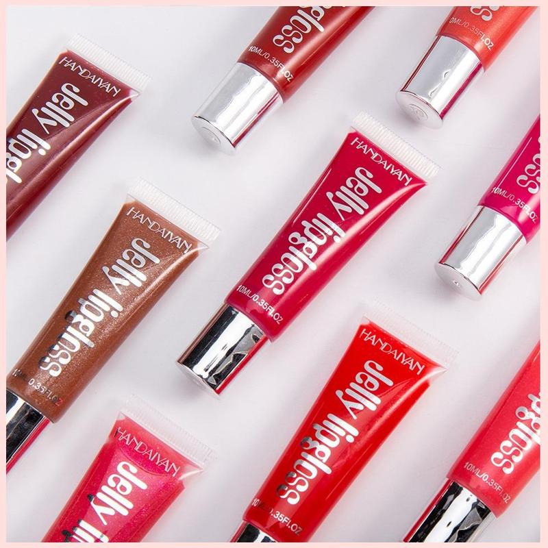 Moisturizing Lip Gloss, Candy Color Jelly Lip Stain, Hydrating Plumping Lipstick for Girls & Women