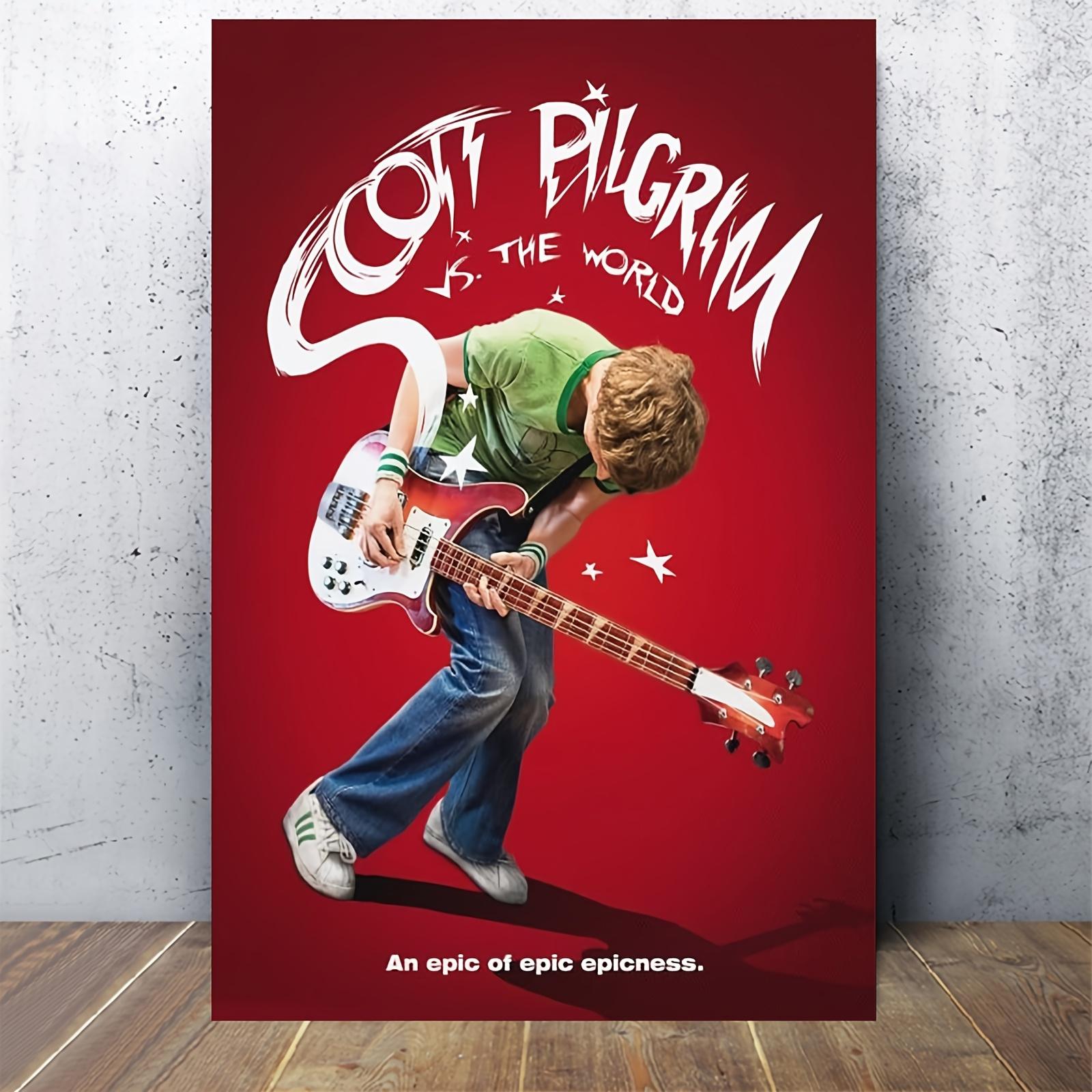Scott Pilgrim Vs. The World" Retro Canvas Wall Art -  Movie Poster for Bedroom, Dorm, Game Room Decor, 12x18 inches
