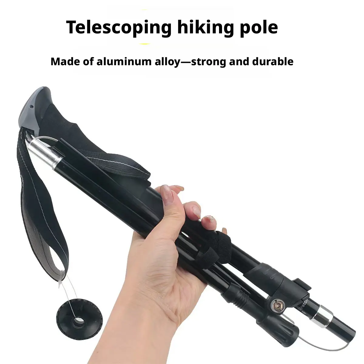 5-Section Compact Fold Lightweight Aluminum Alloy External Lock Hiking Sticks, Anti-Slip Grip Portable Trekking Poles, 35cm Folded Size, 3 Classic Colors (Black, Red, Blue) for Outdoor Hiking Climbing, Unisex