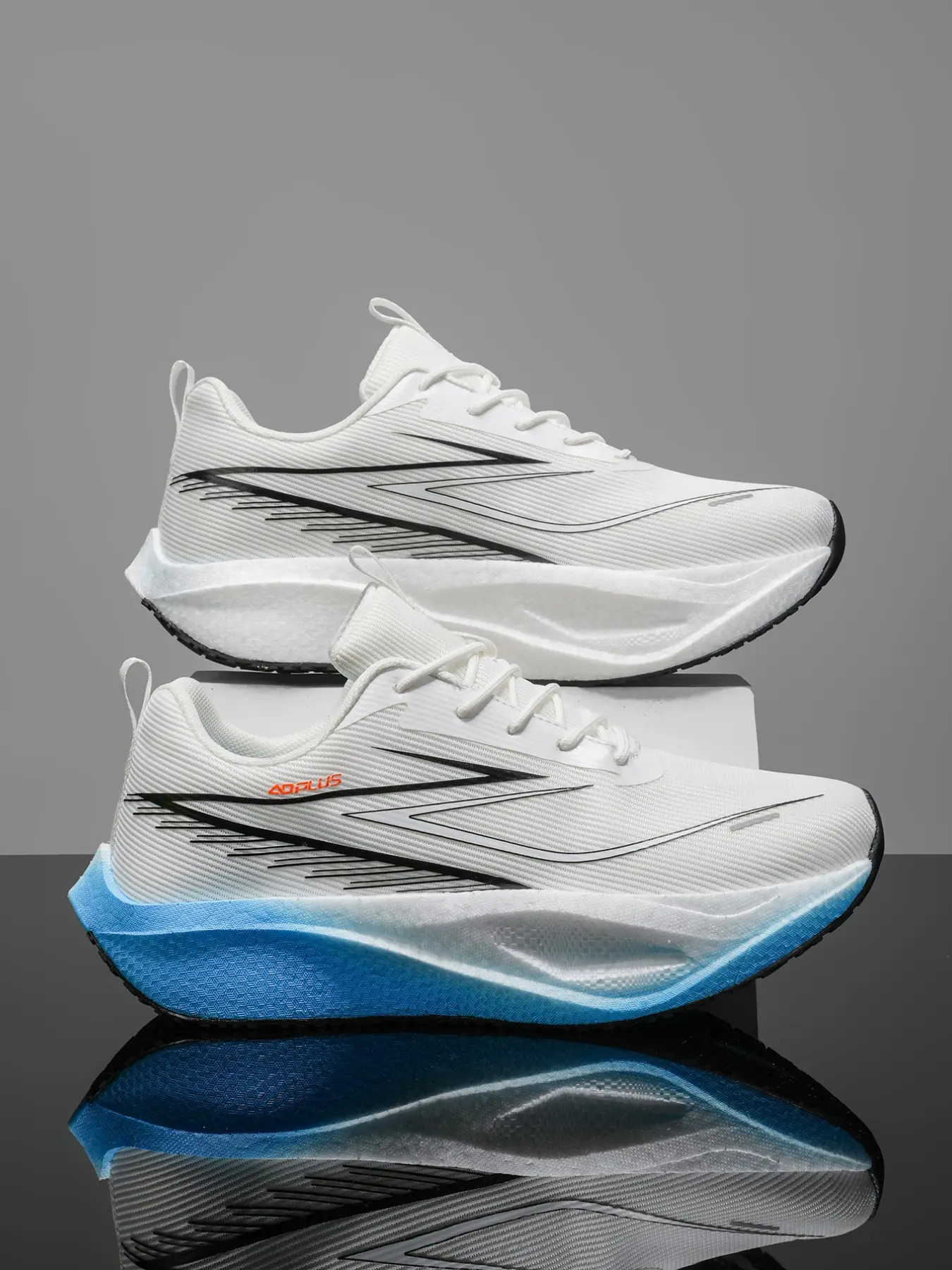 Unisex Carbon Board Athletic Running Shoes, Lightweight Breathable Mesh, Shock Absorption, Non-Slip Sole, Ideal for Marathon Training