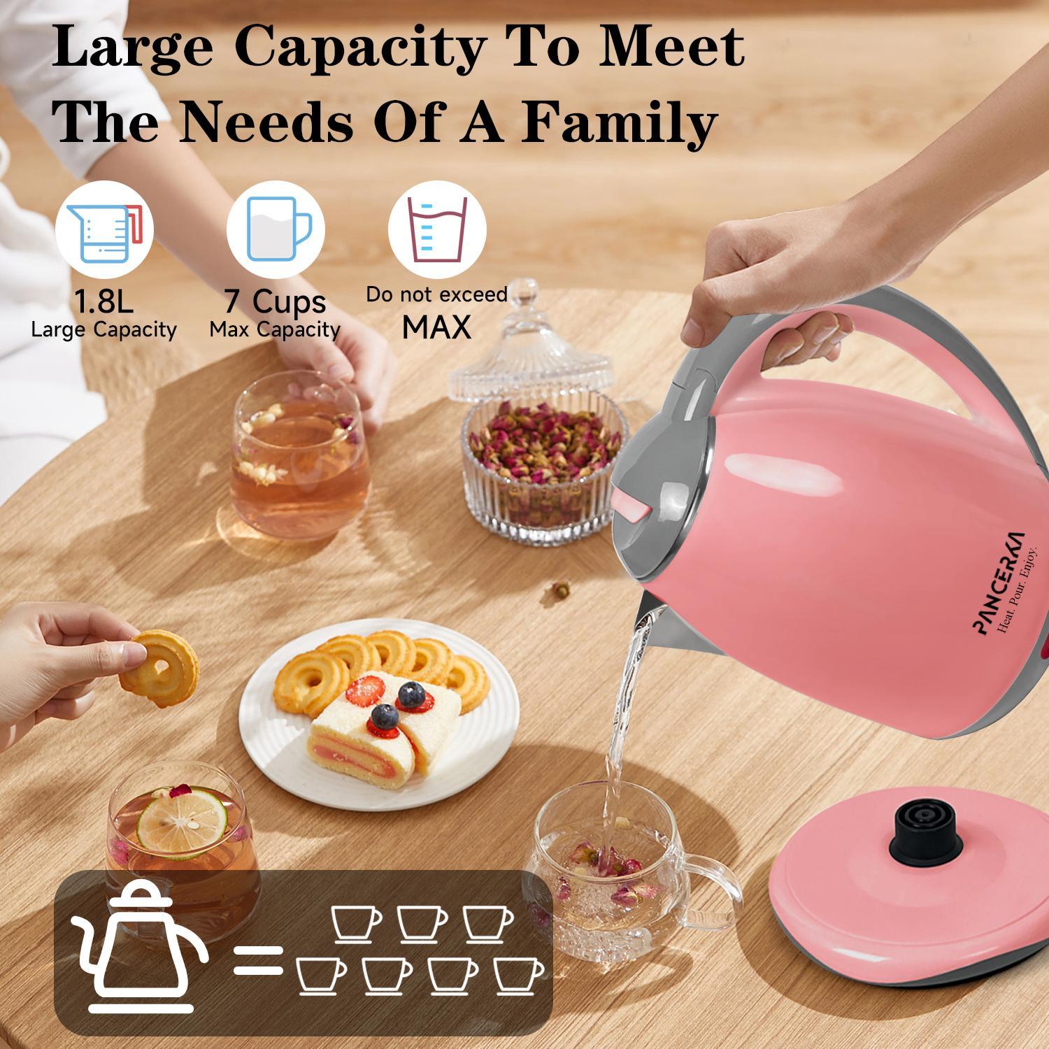 1.8l US Plug Charging Electric Kettle, Thermostatic Kettle, 1 Count 2 Layers Stainless Steel Water Heater, Anti-scalding Design Instant Coffee & Tea Kettle #TOP PICKS