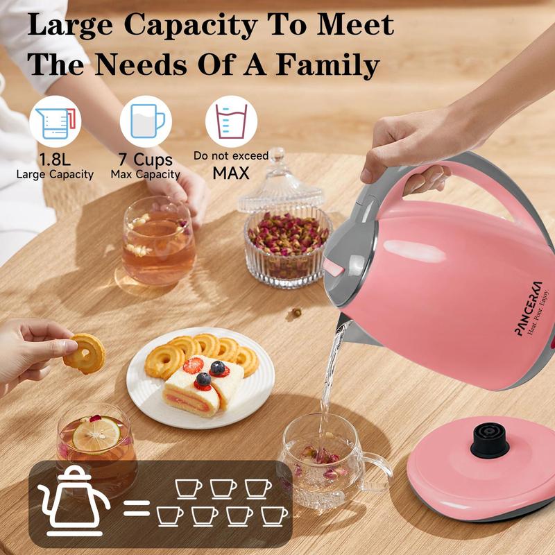 1.8l US Plug Charging Electric Kettle, Thermostatic Kettle, 1 Count 2 Layers Stainless Steel Water Heater, Anti-scalding Design Instant Coffee & Tea Kettle #TOP PICKS