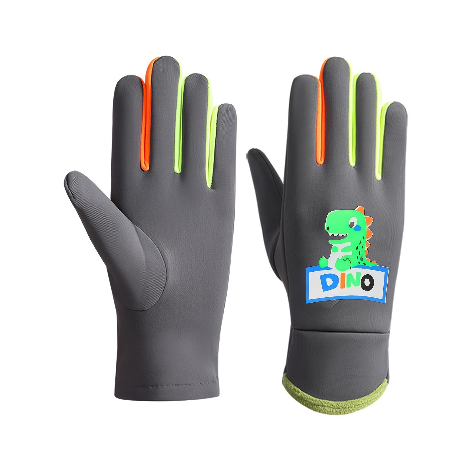 1 Pair Kids Winter Gloves - Thermal Insulated Cold Weather Gloves with Non-Slip Grip, Thickened Fleece-Lined Gloves for Boys & Girls Ages 3-9, Skiing, Cycling, Outdoor Activities - Easy-Clean (Hand Wash/Dry Clean) - Ideal Christmas/Back-to-School Gift, Wi