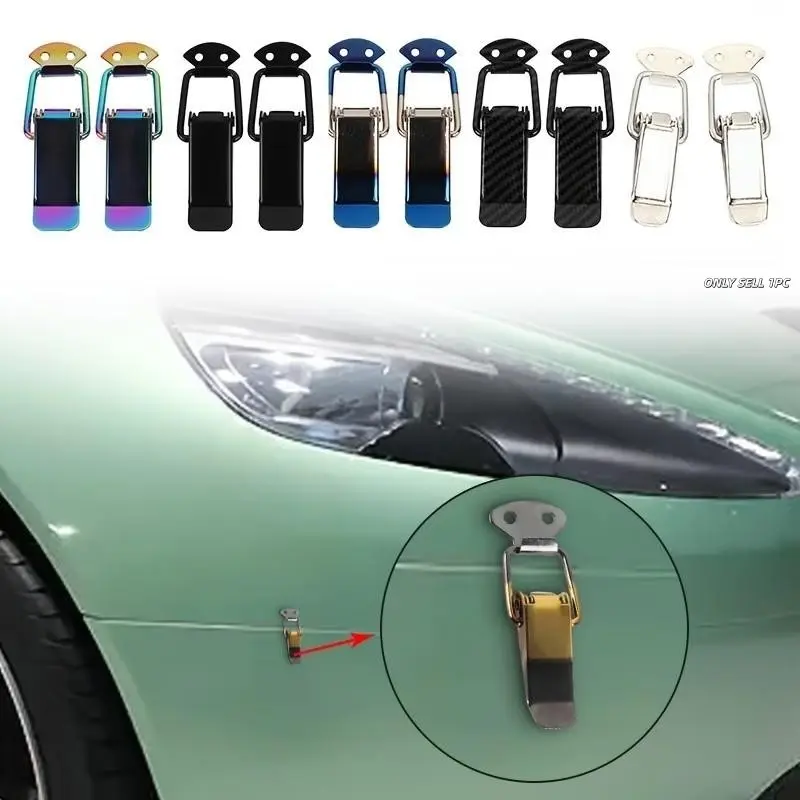2pcs Large Universal Car Hood Latch Pin Kit, Alloy Quick-Release Bonnet Lock Fastener Clips, Hood Hold-Down Latches for Cars, Trucks & SUVs