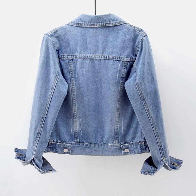 Women’s Casual Long Sleeve Loose Denim Button Outwear, Spring-Autumn Sports Outerwear, Up to 5XL Size