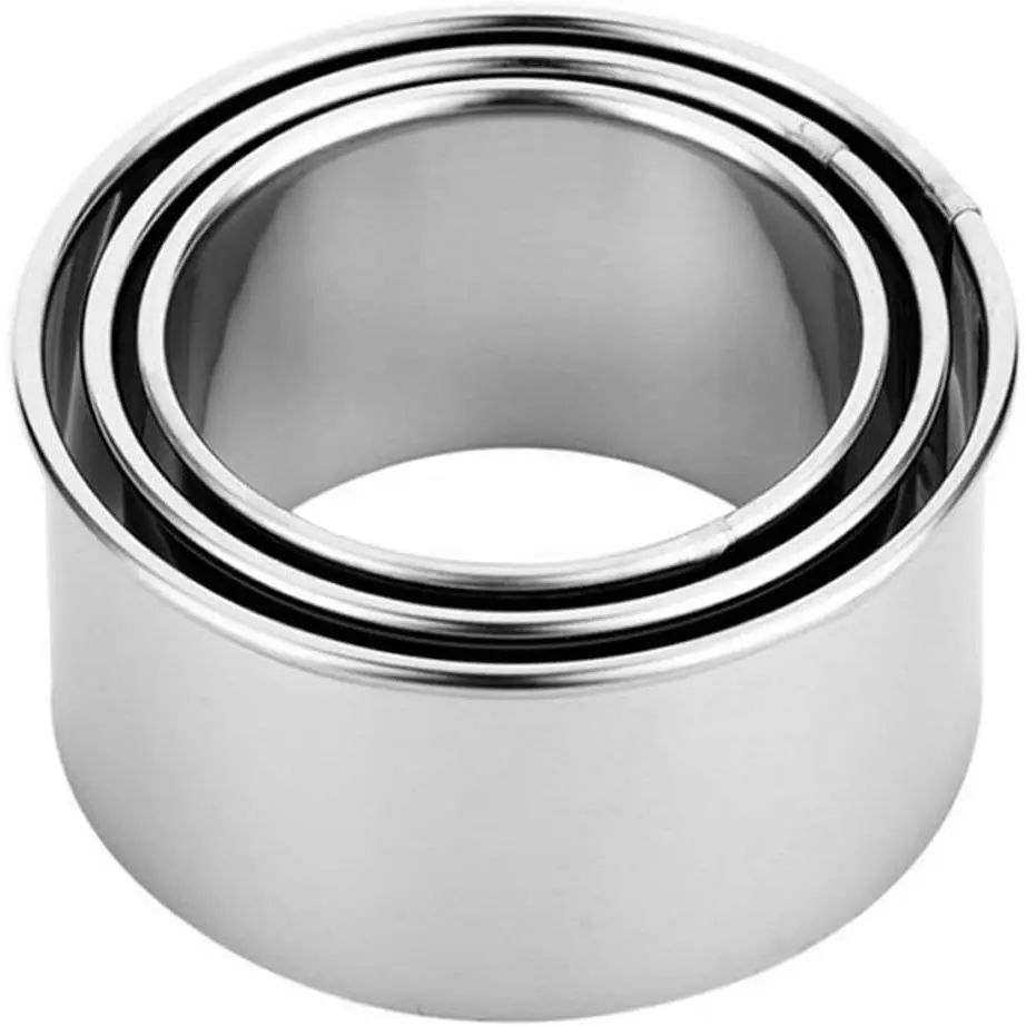 Cookie Cutters - Biscuit Cutters/Stainless Steel Dumpling Cutters/Cake Pastry Cutters/Cake Cookie Scone Cutters Molds  for Cooking Baking (3Pcs, Round )