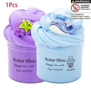 2.37oz Butter Glue Blue Slime Set, Kids Birthday Gift, Boys and Girls Party Gift, Non-Sticky, Super Soft Stress Relief Toy Mud