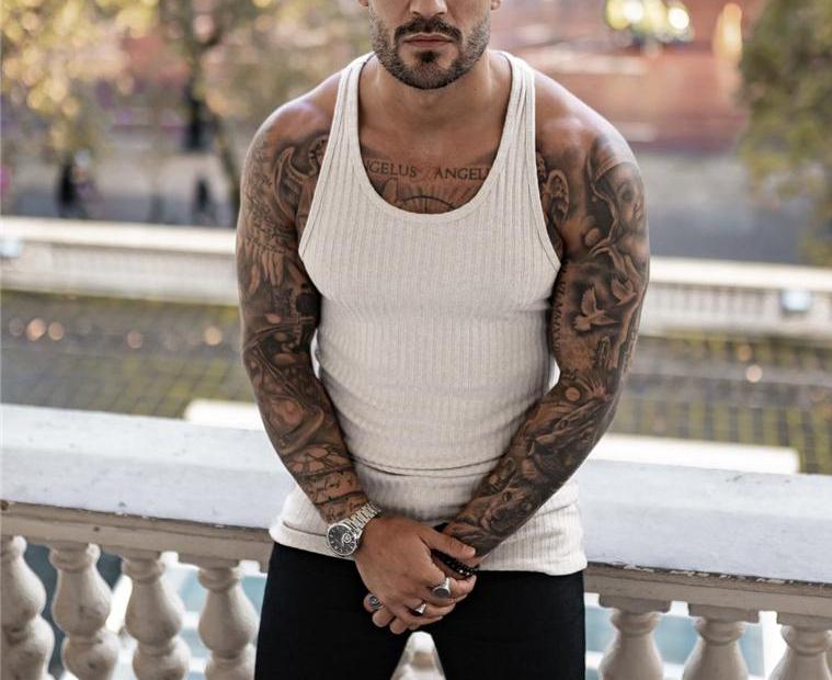 Pit Stripes Knitted Y Back Fitness Tank Tops Mens Bodybuilding Stringer Singlets Slim Fit Muscle Sleeveless Shirt Gym Clothing