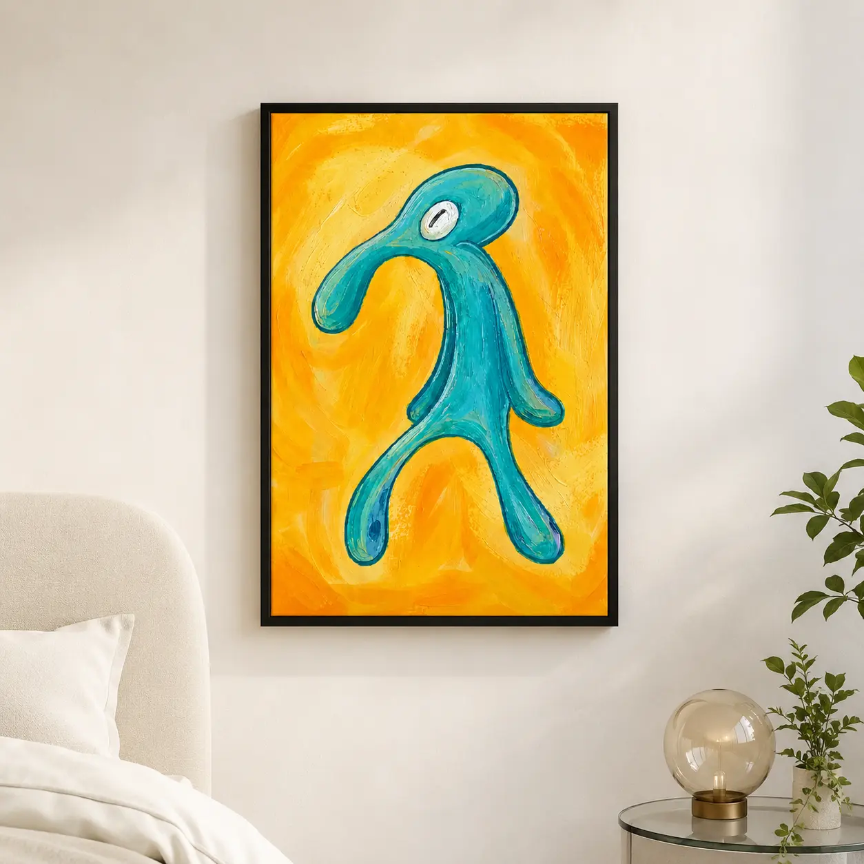 Squidward "Bold and Brash" Unframed Canvas Poster, SpongeBob Cartoon Character Comic Art, Unique Home Decor for Aesthetic Rooms and Dorms, Cartoon Wall Art, Funny Wall Decor, Meme Poster, Teen Room Decor, Cartoon Fan Gift