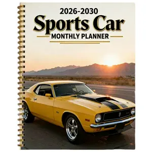 2026-2030 Monthly Planner/Calendar - January 2026 to December 2030, 5-Year Monthly Planner, Sports Car Themed Cover Design Notebook, Yearly Calendar Planning, Monthly Tabs, 60-Month Calendar, 5.5 x 8.3 Inches, Thickened Paper, Elastic Cover, Durable Doubl