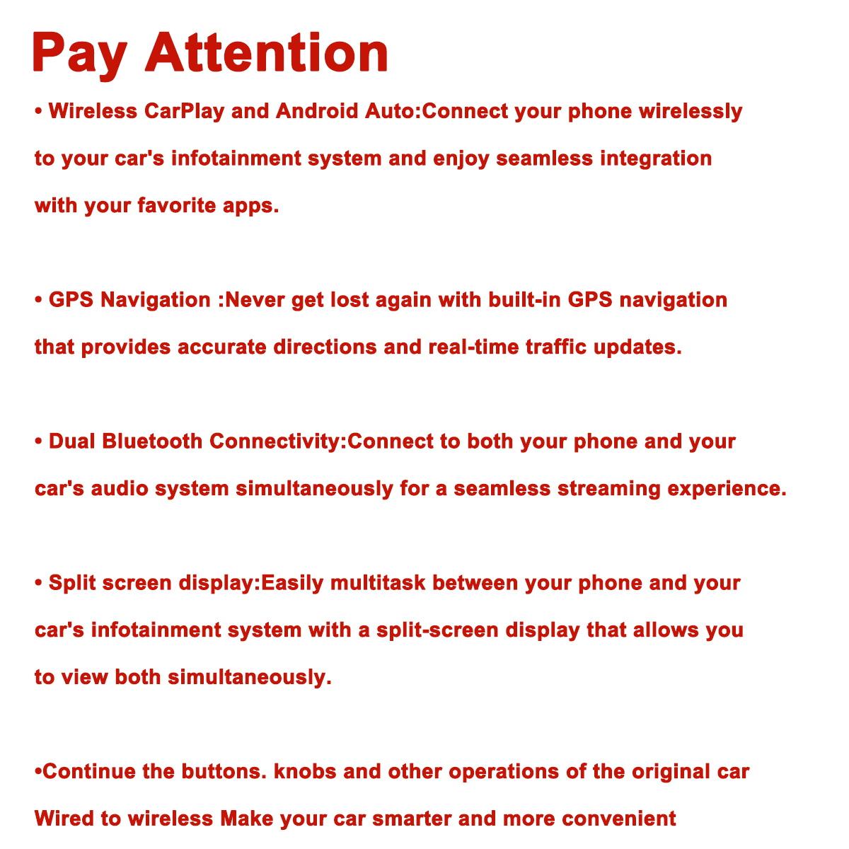 4G + 64G Wired to Wireless Car AI Box, Android 14 System Mini Dongle, WiFi Netflix Youtube Car AI Box for Audi Toyota Audi VW Golf Mercedes Subaru