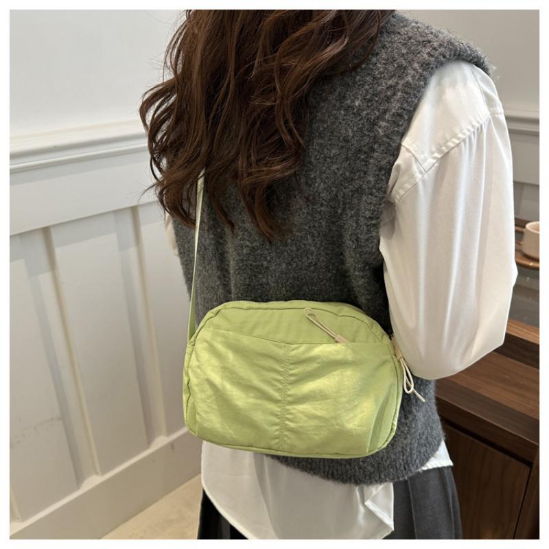 Simple Literary Small Square Bag Solid Color Casual Japanese Style Personality Single Shoulder Crossbody For Women