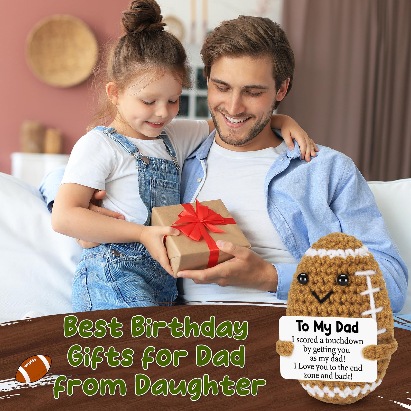 Adorable Mini Handmade Knitted Rugby Doll, Soft Plush Emotional Support Companion, Stress Relief Anxiety Relief Toy, Ideal Birthday Gifts For Women, Christmas Holiday Presents, Teacher Appreciation Gifts, Cute Desk Decor Car Ornament Office Decor Gift For