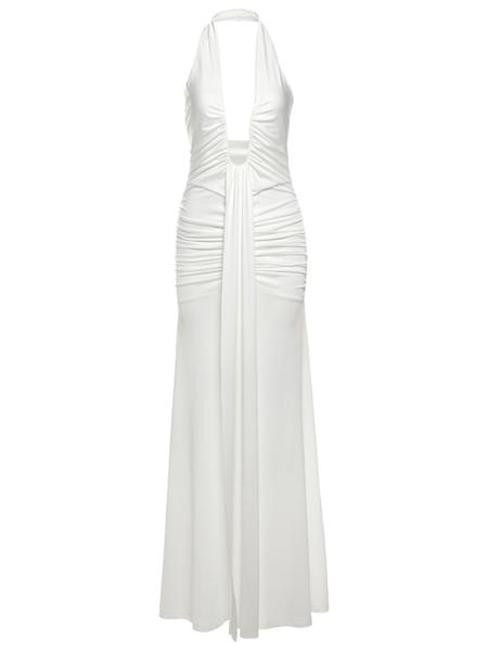 Women's Solid Color Halter Neck  Dress, Elegant Sleeveless Dress for Party Club Dating Wear, Ladies Summer Clothes