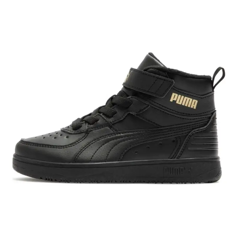 PUMA Rebound Rugged Mid-Top Kids Trainers - Casual Skate Shoes, Comfortable, Prop 65 Safe, Style 388244-01