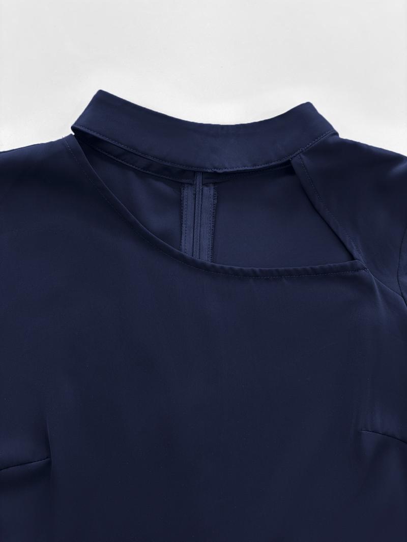 1pc Elegant Formal Evening Long Dress with Cape Sleeve, Wedding Guest Dress Women