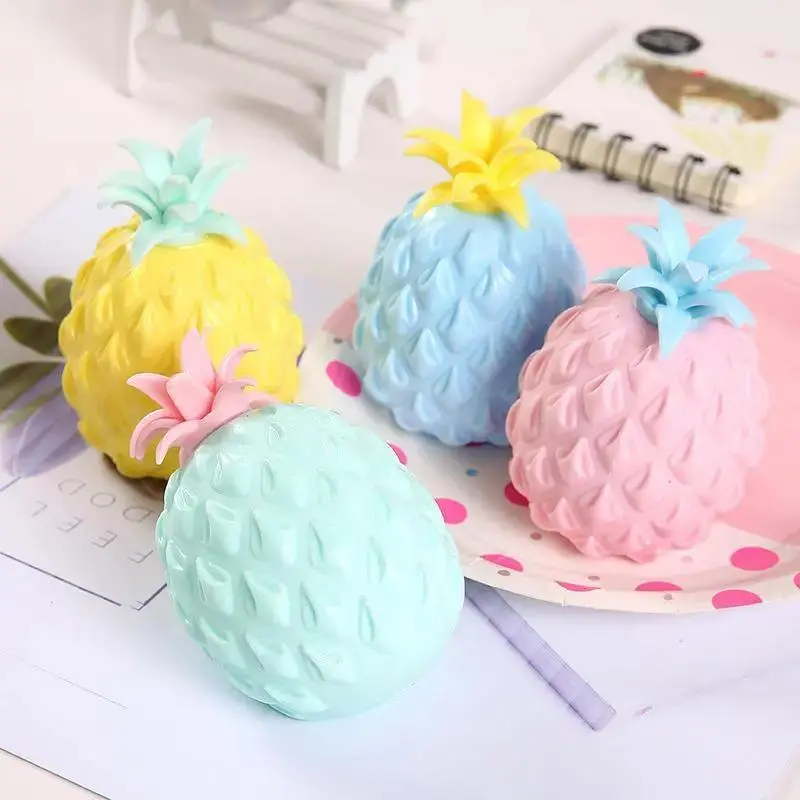 Pineapple Squishy Stress Balls - Soft Sensory Fidget, Sensory Squeeze Hand Ball, Stretchy Fruit Toy for 8-10 Year Olds, Decompression Relaxing Gifts, Ideal for Focus, Christmas Decor, Hand Squeeze Ball