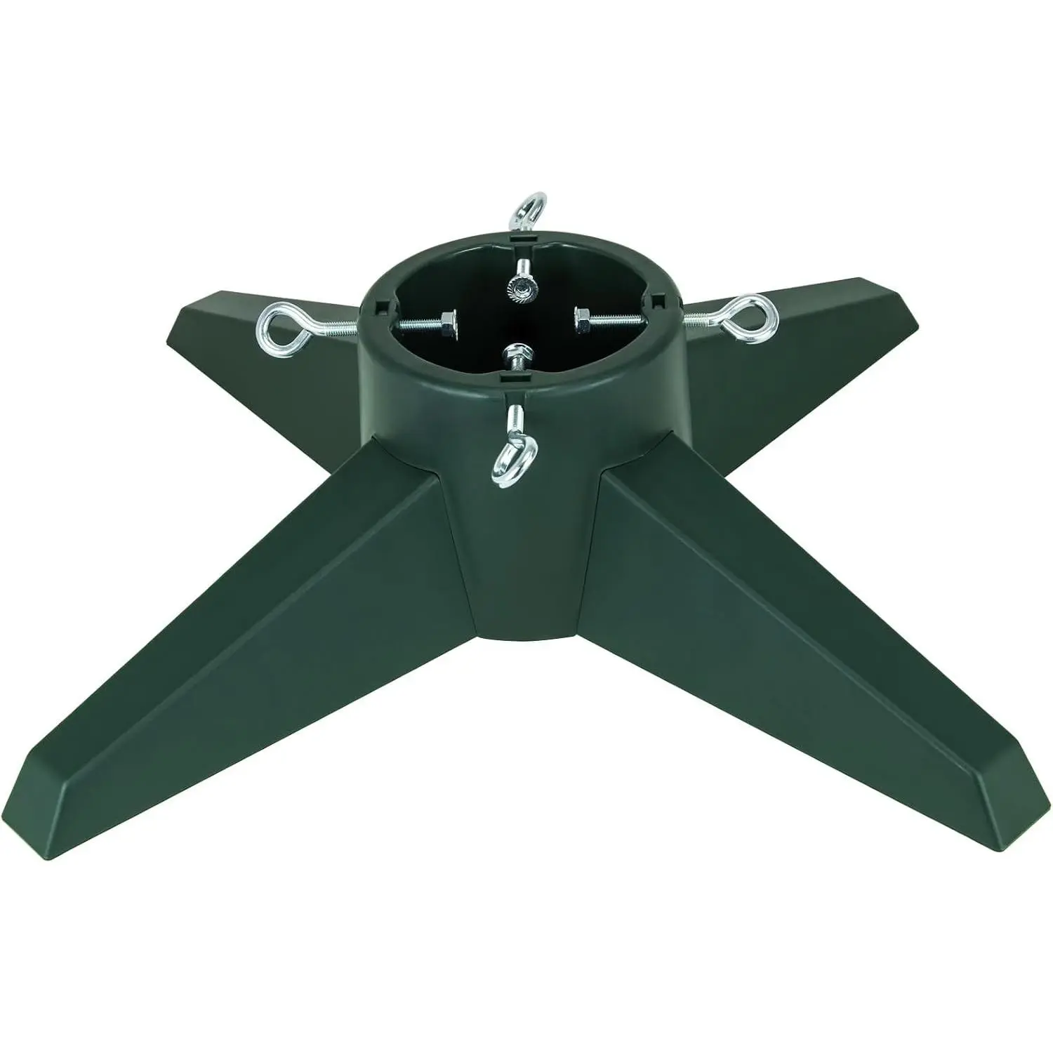 Christmas Tree Stand for Live Tree, Fits up to 8ft Real Tree, Rocky-Solid Design Tree Holder with Spike for Real Tree, Sturdy Xmas Tree Base for Christmas Decoration (Green)