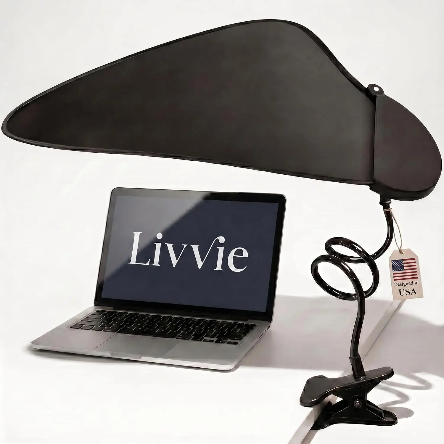 Cubicle Shade & Laptop Sun Shade for Working Outside Adjustable Desk Shade Blocks Overhead Fluorescent Light & Window Glare Foldable Cubicle Light Blocker for Light-Sensitive Workers