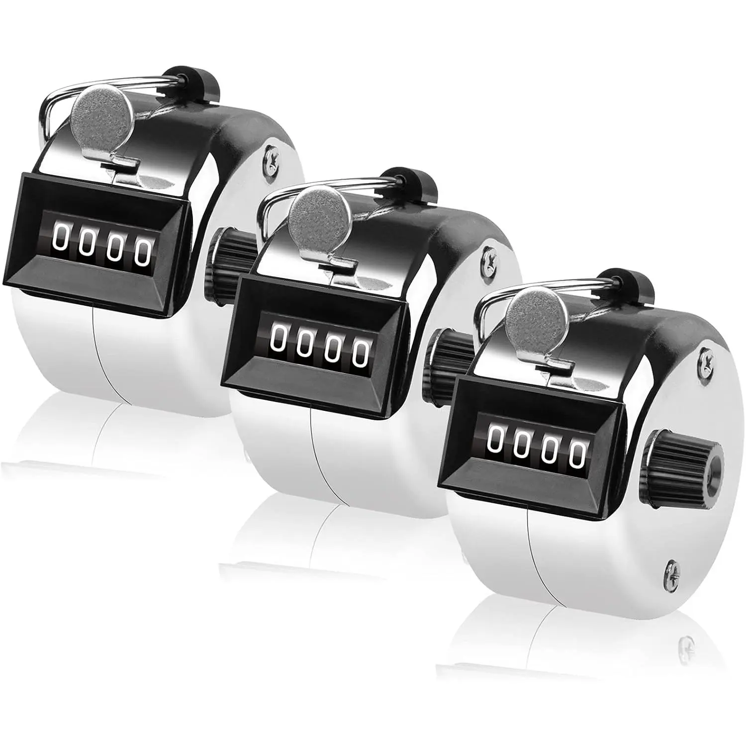 Tally Counter, 4-Digit Clicker Counter, Metal Hand Tally Counters Clicker Pitch Counter for Counting, Knitting, Coaching, Golf, Lap, Fishing