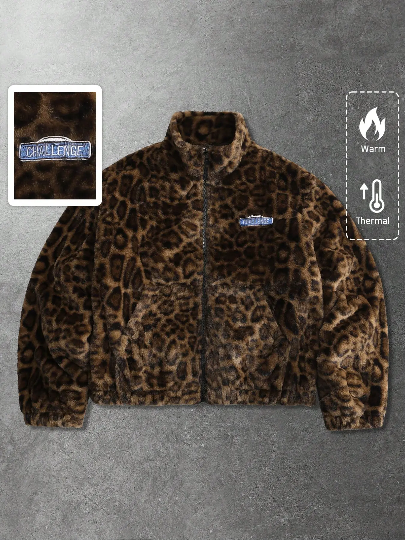 3 Colors Leopard Fleece Jacket, Tiktok Viral, Winter Thermal Coat, Y2K Retro Street Style, Loose-Fit, Warm and Cozy, Essential Outerwear, Fuzzy Jacket