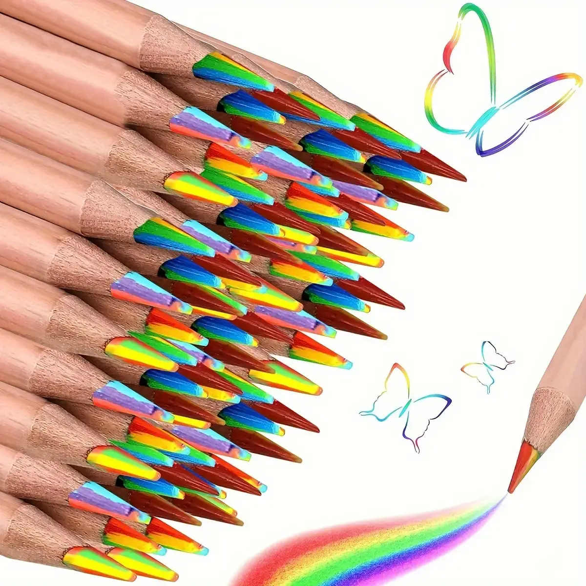 16 Rainbow Core Colored Pencils, Suitable for Schools, Homes, Sketching, Graffiti, Art Supplies, And Professional Artistic Purposes, Colored Pencil Set