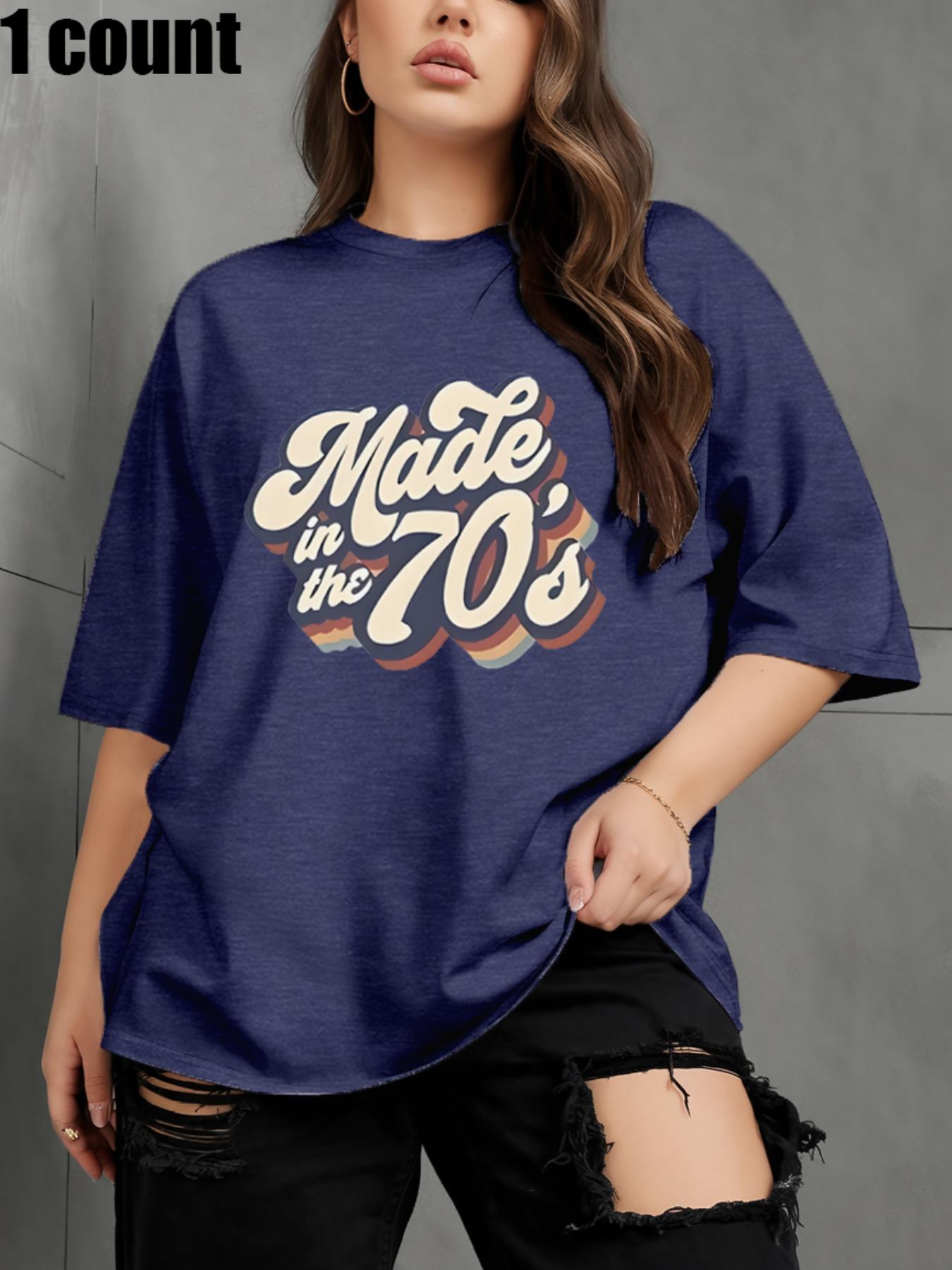 【Plus Size】 Letter Print Round Neck Tee, Casual Streetwear Short Sleeve Crew Neck T-Shirt for Summer, Women's Clothing for Daily Wear