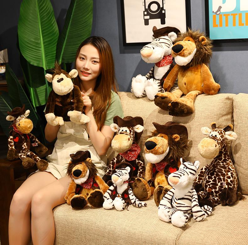 Cross-border explosion doll wild forest animal doll farm friend nici liqi plush toy doll wholesale