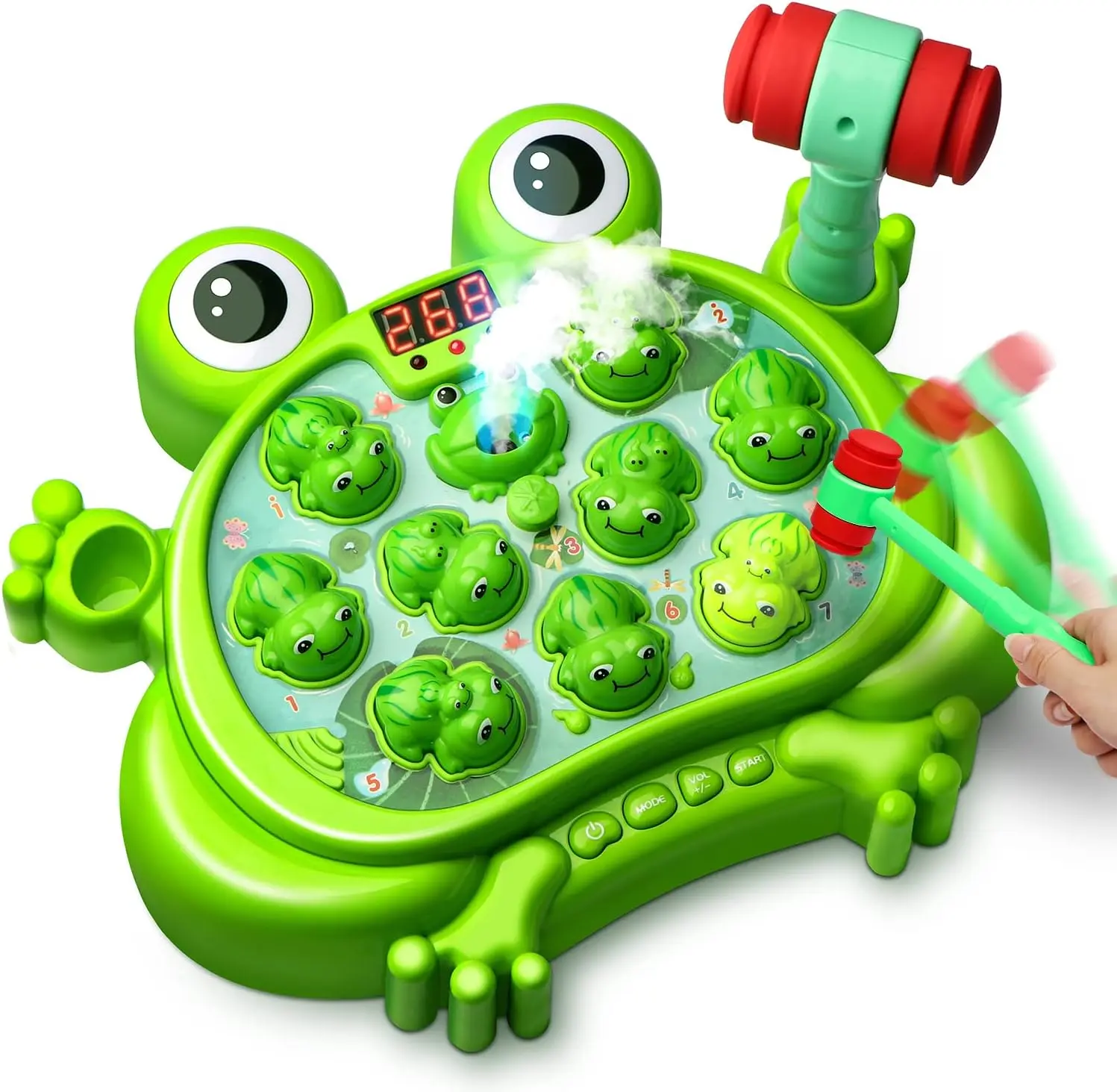 Toys  2 3 4 5 Year Old Boy,Toddler Toys Age 2-4, Whack A Frog Game,with 5 Modes,45 Levels,9 Music Spray and Light-up, Baby Toy Gifts  Early Learning, Birthday Gift  Toddler Boy Toys