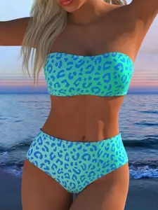 New Two-Piece Bikini Set, Floral Pattern, Push-Up Sexy Fashion, Triangle Bottoms, Perfect for Beach Vacation, Pool Party Photoshoot, Bikini Swimsuit Outfit
