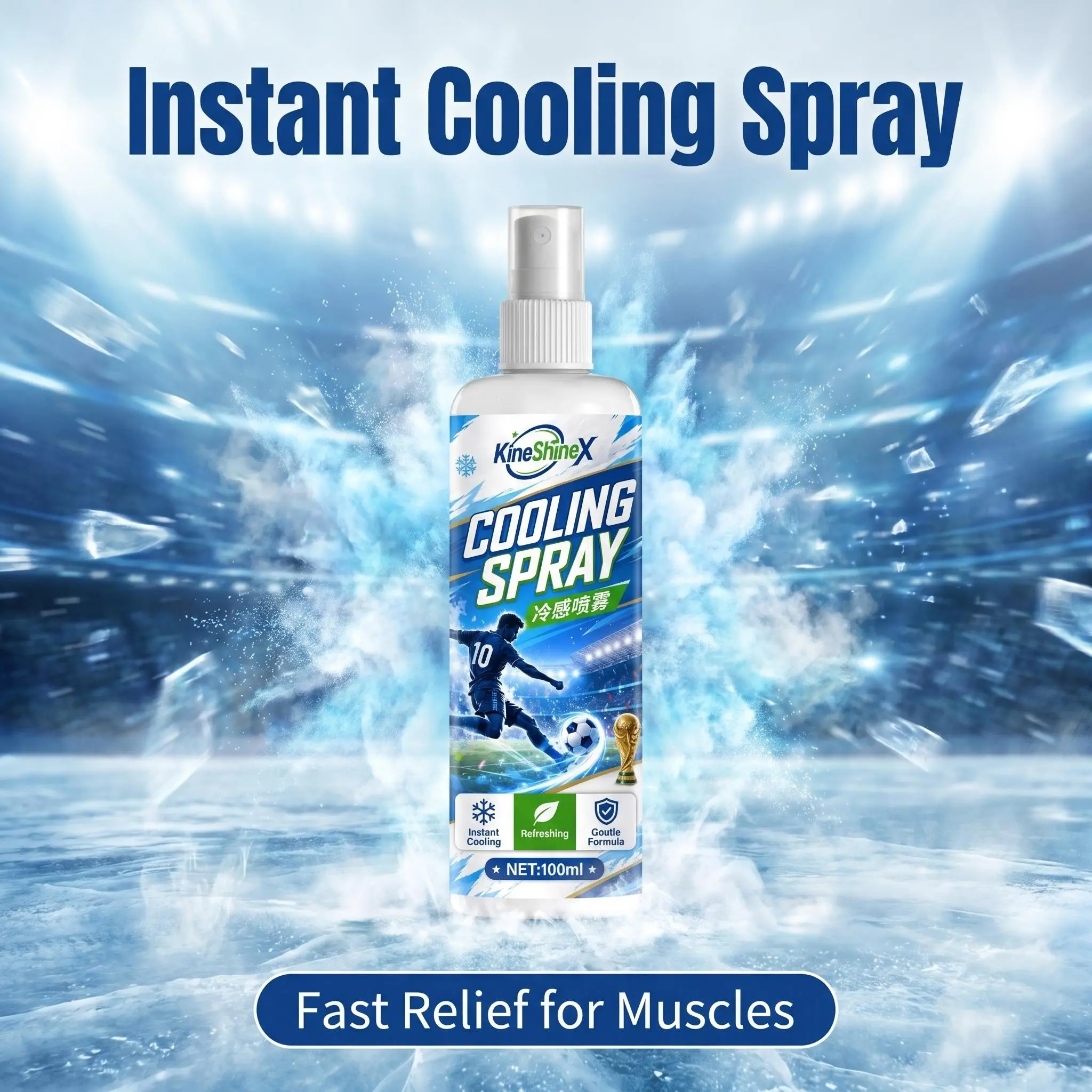 Professional Sports Ice Cooling Spray, Quick Relief Coolant for Running Football Fitness, Outdoor Activity Refreshment Agent